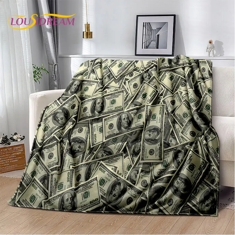 

3D Dollar Euro Money Pattern Soft Plush Blanket,Flannel Blanket Throw Blanket for Living Room Bedroom Bed Sofa Picnic Cover Kids