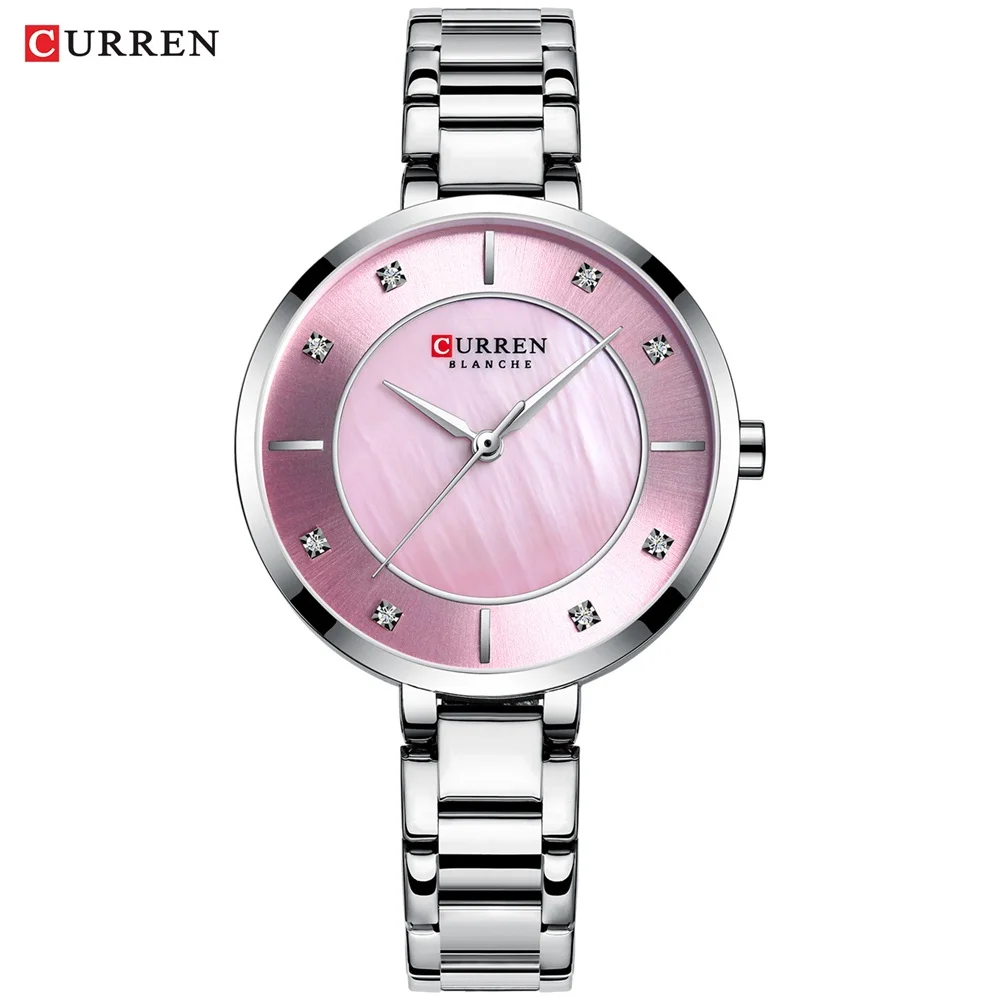 CURREN / Karin 9051 Ladies' Shell-Back Waterproof Watch - Simple Small Dial, Fashionable Women's Watch, Round Shape