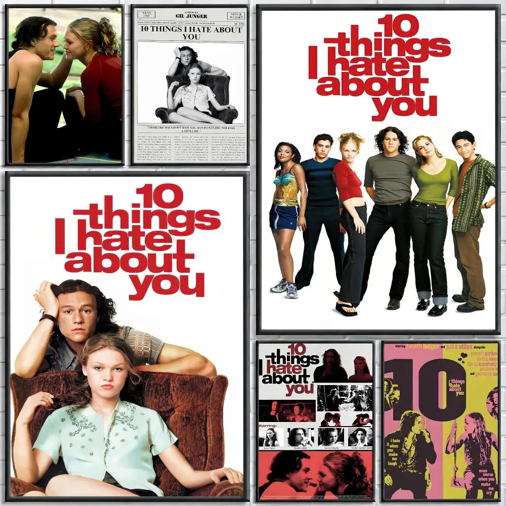Romantic Comedy 10 Things I Hate About You Painting Calligraphy Stylish Canvas Poster Wall Art for Home Decor Gift
