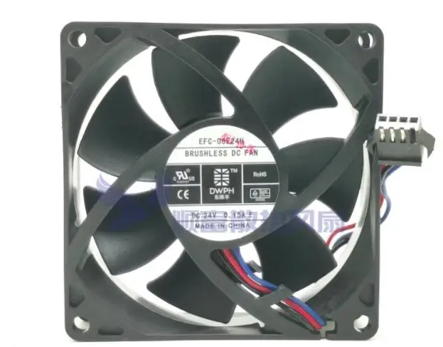 DWPH EFC-08E24H DC 24V 0.15A 80x80x25mm 3-Wire Server Cooling Fan