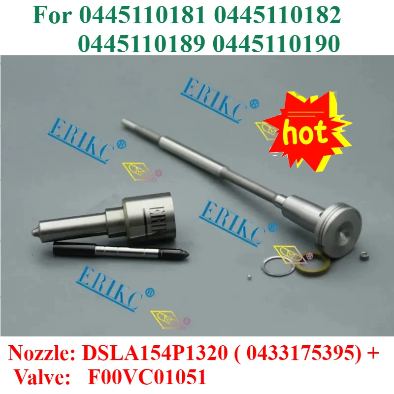 ERIKC Nozzle DSLA154P1320 ( 0433175395) F00VC01051 Fuel injector Repair Kits For 0445110181 0445110182 0445110189 0445110190