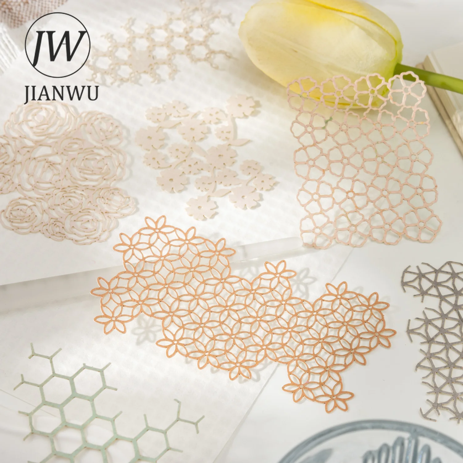 

JIANWU Paper Garden Series Vintage Hollow Landscape Collage Scrapbook Material Paper Creative DIY Junk Journal Stationery