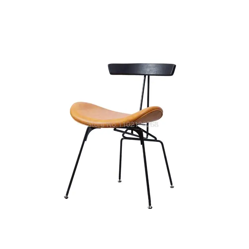 

Nordic Industrial Style Iron Dining Chair Leisure Chair Creative Designer Chair Solid Wooden Backrest Ant Chair Stool