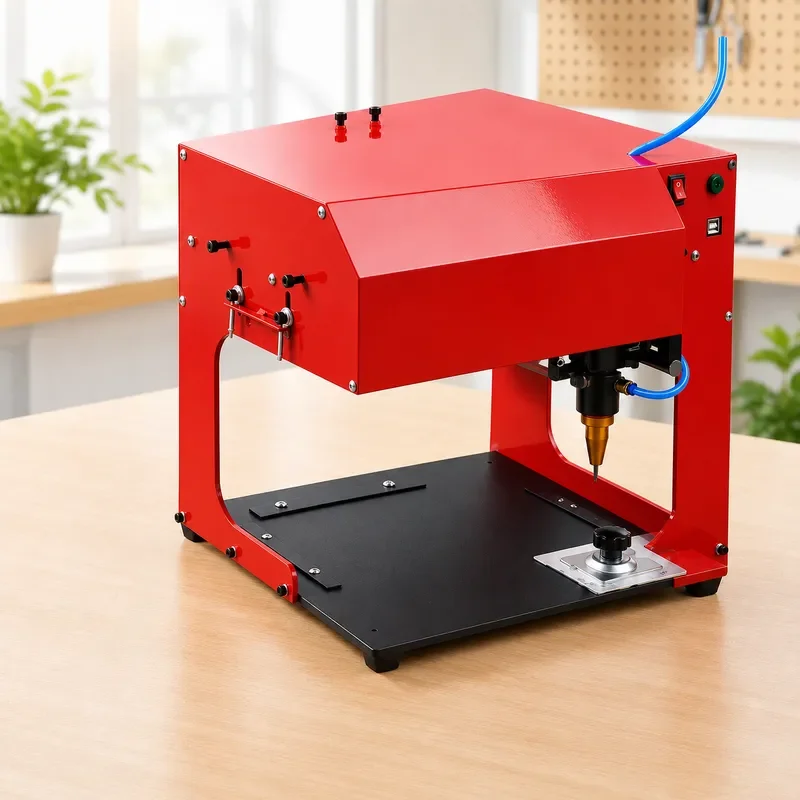 Pneumatic Dot Peen Marking Machine Metal Engraver 200x130mm Air Pin Marker for VIN Code Chassis Number Plate Industrial
