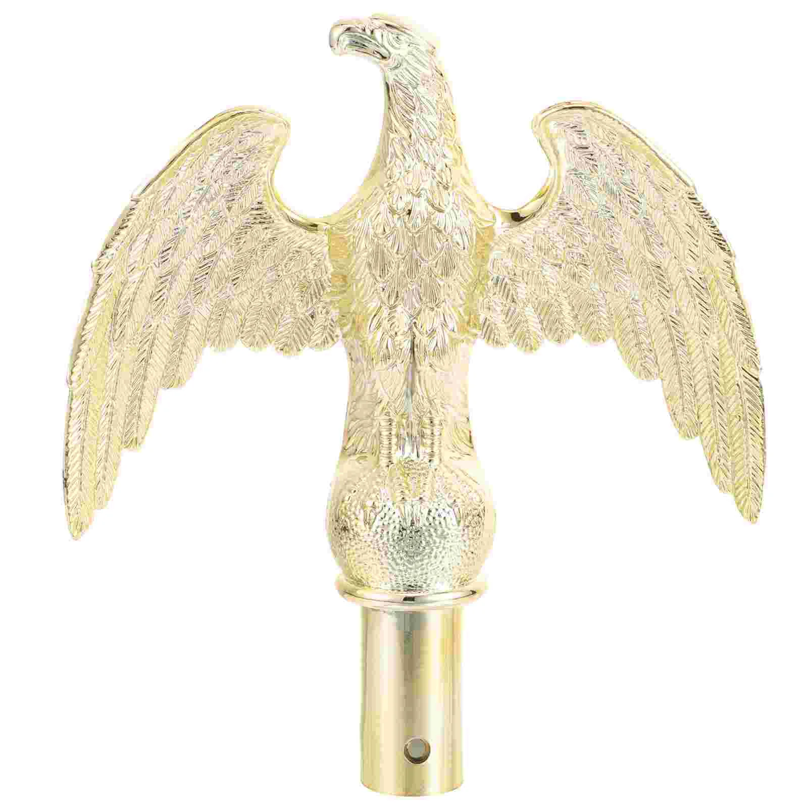 

Eagle Ornaments for Flag Poles Outdoor Flagpole Head Clip Plastic Top Golden Flagpoles Topper