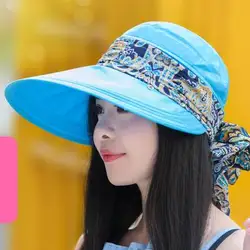 New Brand Women's Sunbonnet Sun Hat Summer  Folding Sunscreen Anti-uv Large Beach Cap Summer Hat Fashion Sunhat Women Hat