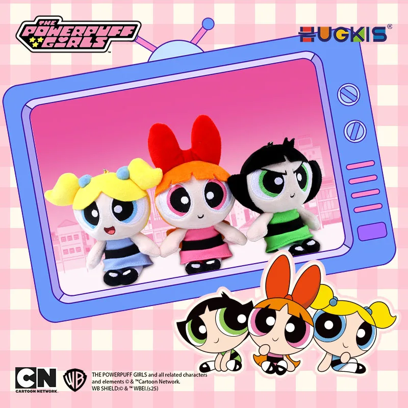 1-3pcs/set The Powerpuff Girls Original Keychain Stuffed Anime Swimming Cloak Pajamas Angel Style Cute Plush Toys Birthday Gift