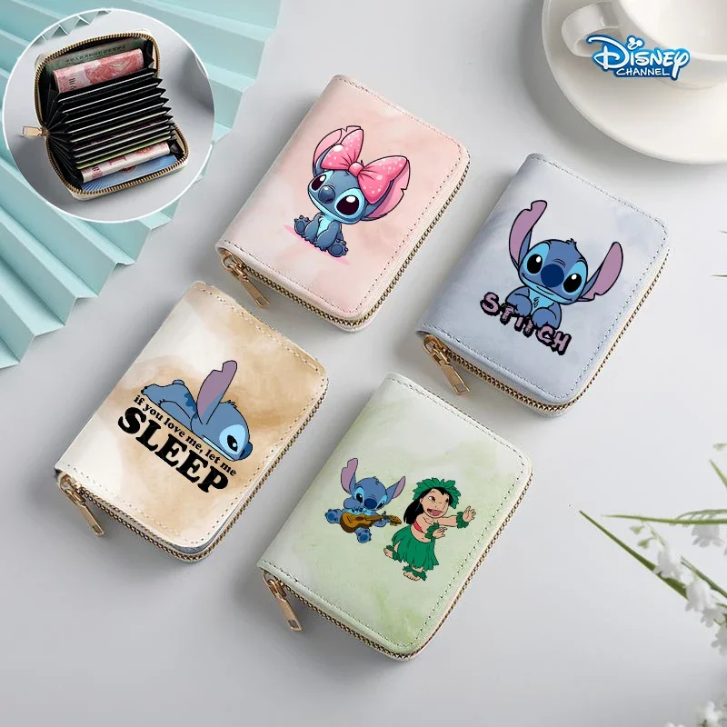 Stitch Wallet Disney Anime Kawaii Purse Colorful Trendy Large Capacity Multi Functional Card Bags Storage Bag Coin Purse Gift