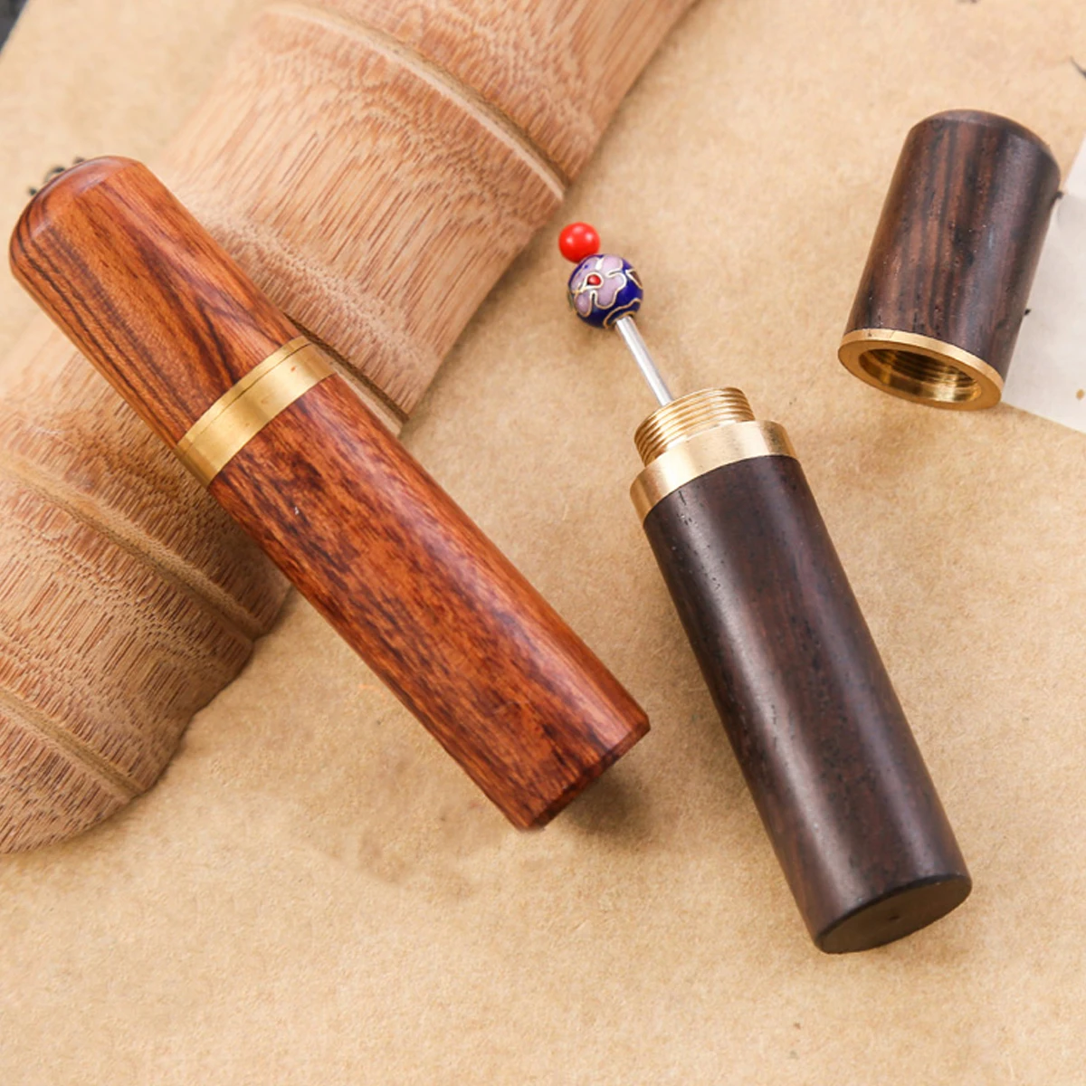 2 Pcs Wooden Storage Syringe Needle Embroidery Knitting Case Organizer Sewing Needles Container