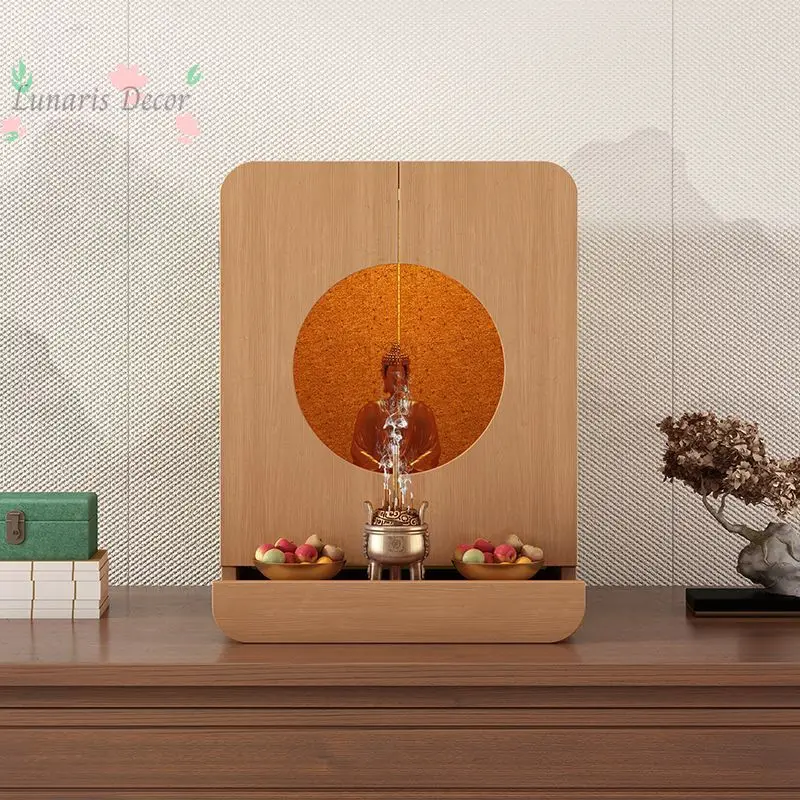 Buddhist niche wall-mounted modern simple worship to the God of Wealth, living room home economical shrine Buddhist cabinet