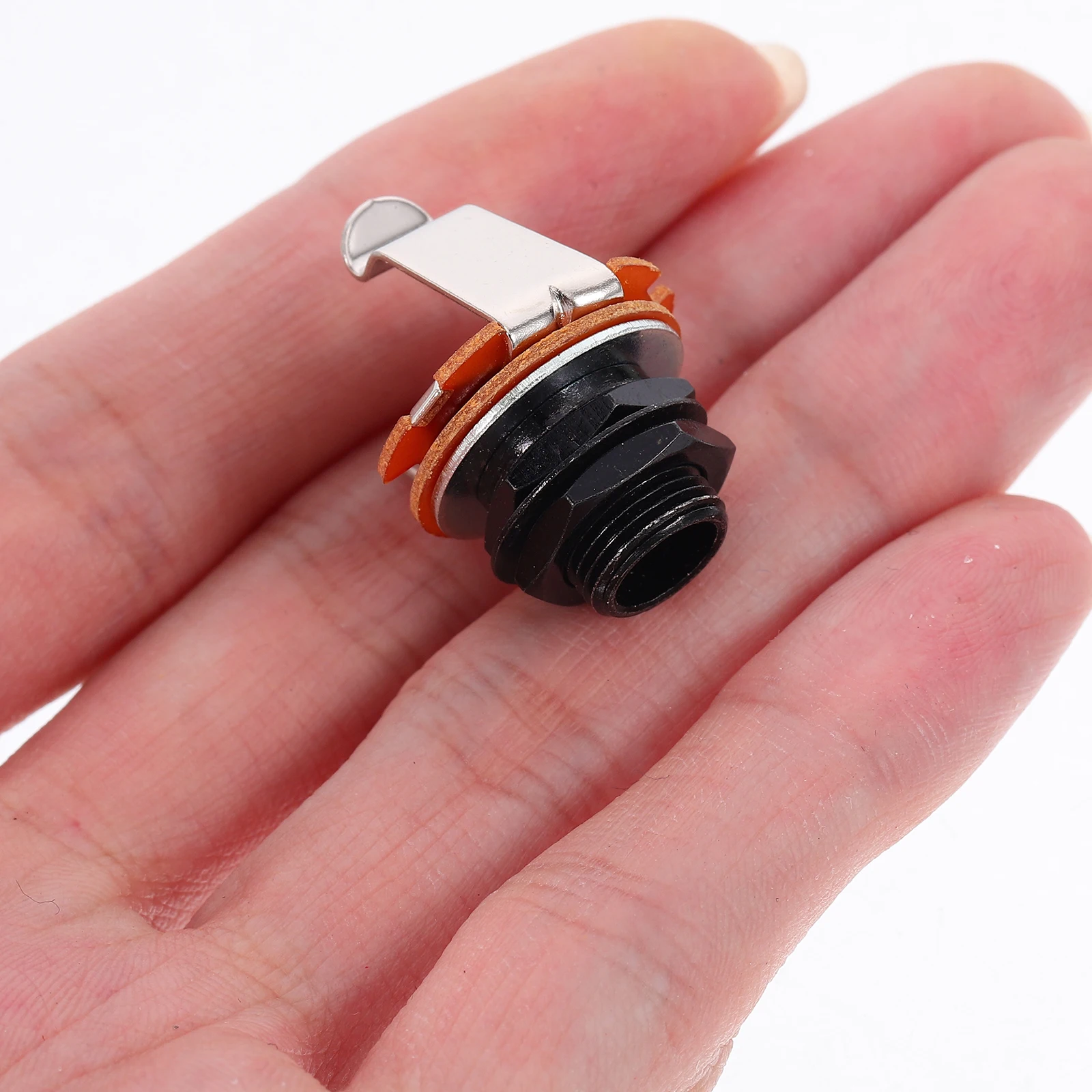 

10 PCS Black Jack Yellow Film Guitar Input Socket Plate Connector Output Endpin