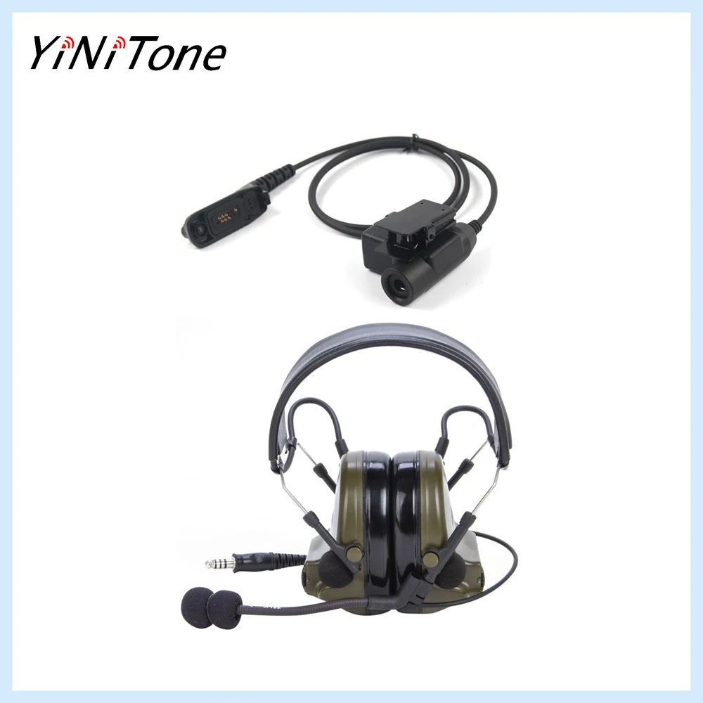 

Green U94 PTT Aviation Pilot Earpiece Microphone Noise Reduction Hearing Protection Shooting Headset For Motorola XiR P8268 8260