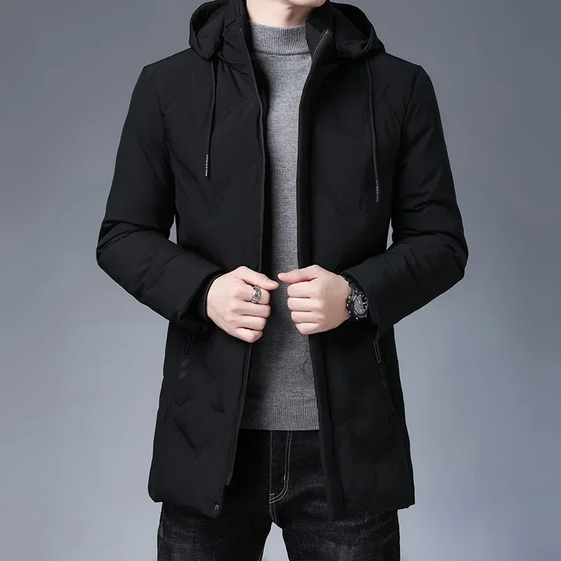 

High Quality Parkas New Jacket Men Winter Windbreaker Coats Men Clothing Brand Hooded Casual Fashion Long Thicken Outwear Parkas