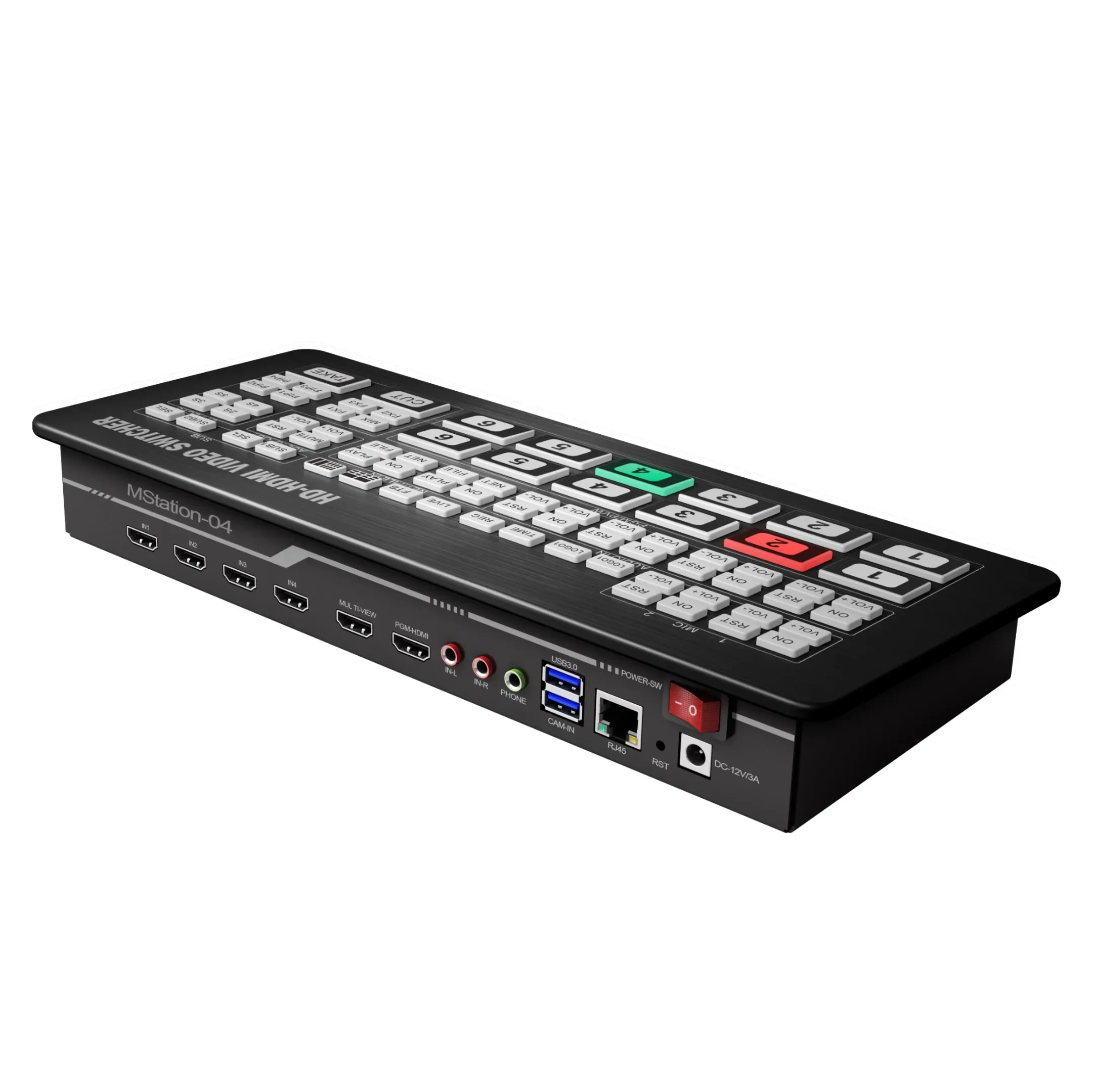 Zoomking brand 6 Channel Digital mixer with Graphic for Live Stream and Video Production USB/HD MI Video Switcher Mixer