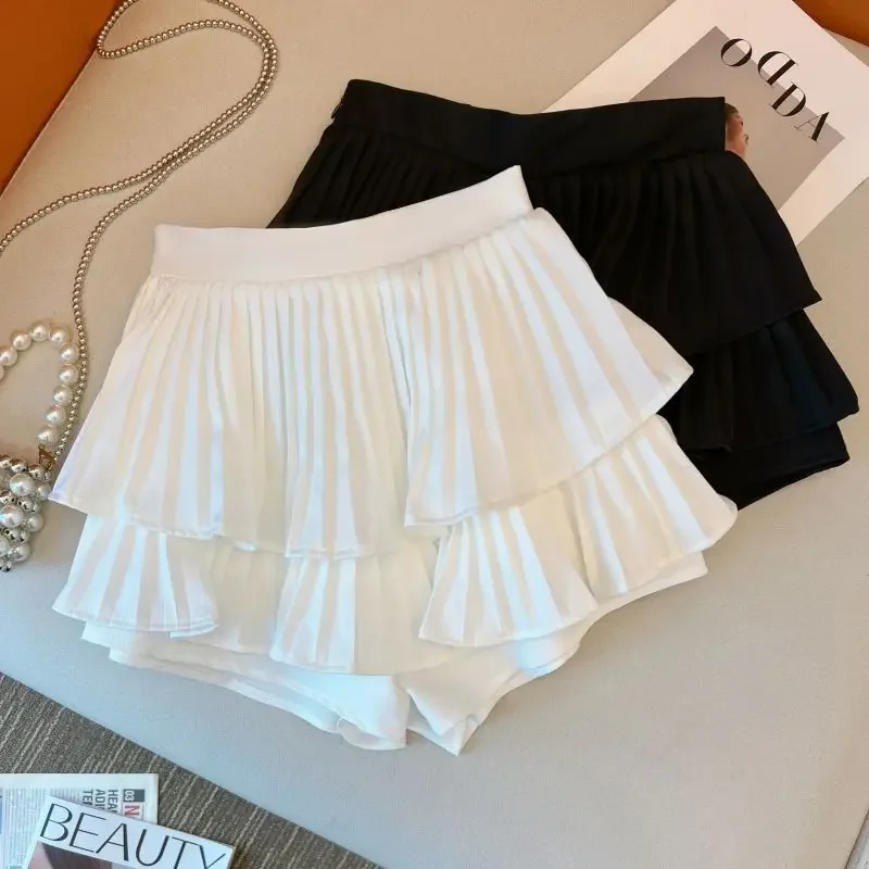 Fanan  Women Casual Beach Vacation Mini Skirt High Waist Office Slim A-line Skirt Sweet Ruffles Skirt For Women Summer 2026