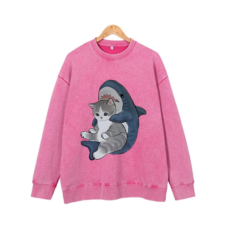 

New fashion trend round neck pullover street letter hoodie versatile loose casual long sleeved top