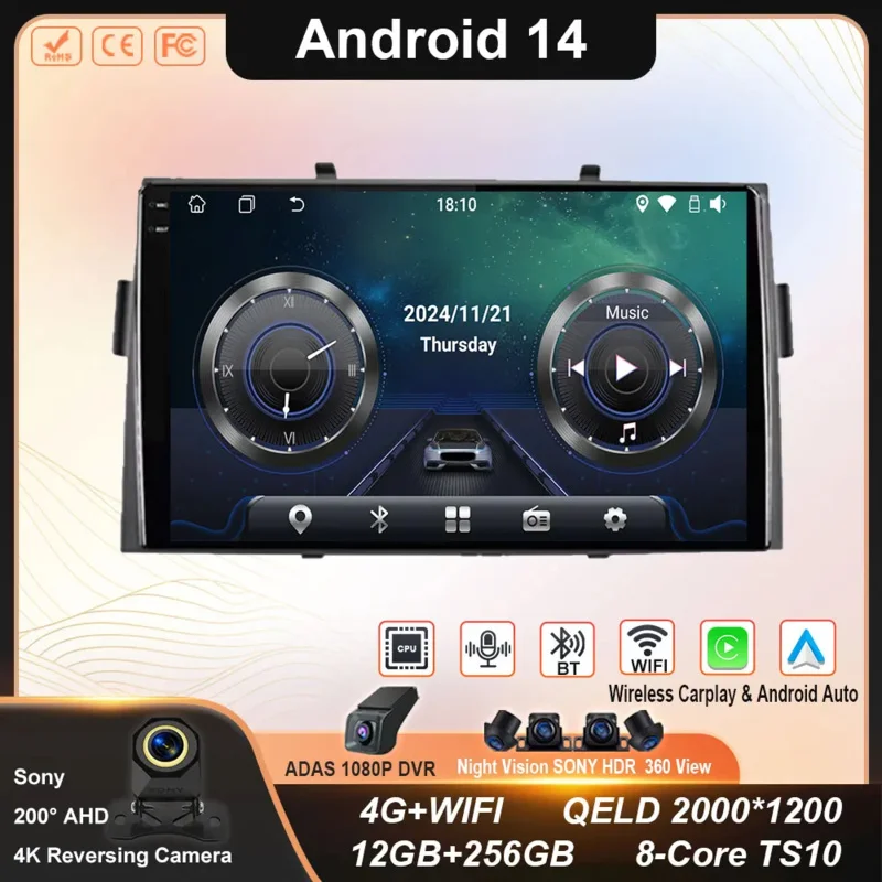 

Автомобильное радио Android для Honda Ridgeline 2006-2014 GPS Стерео Carplay Мультимедийный плеер Android Авто Экран 4G Wi-Fi Без 2din DVD