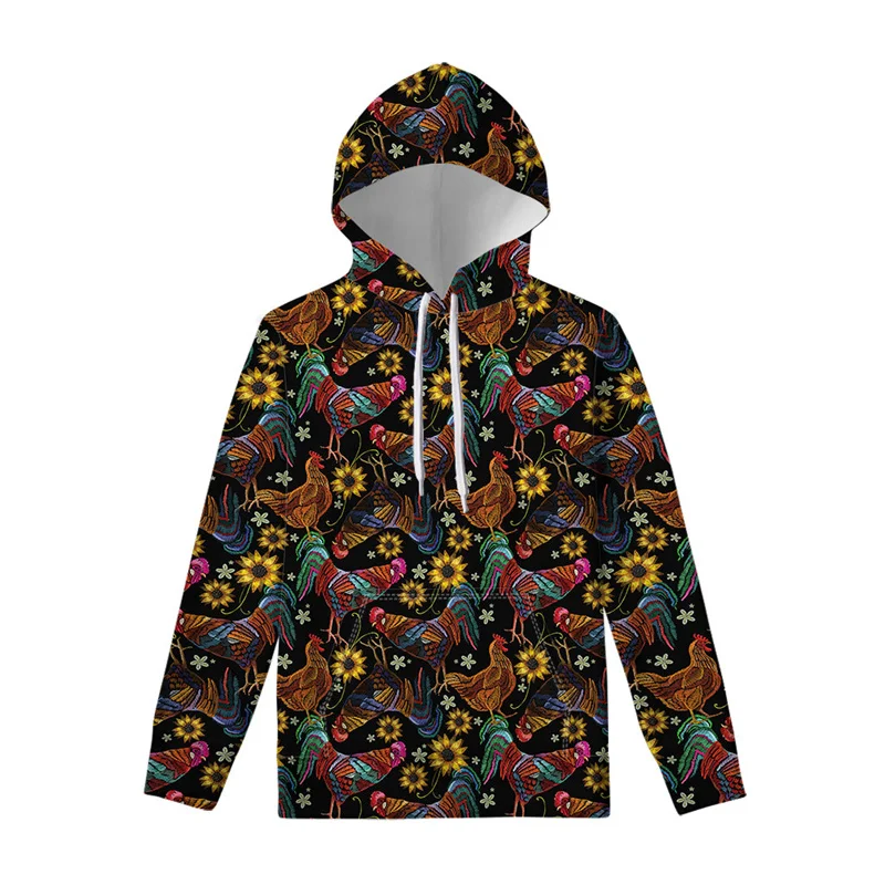 

Chinese Rooster Pattern Hoodie Men Women 3D Printed Animal Chicken Hoodies Long Sleeves Hoody Street Casual Pullover Swearshirt