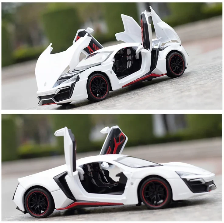 1:24 LYKAN Hypersport Diecasts & Toy Vehicles Metal Car Model Sound Light Collection Car Toys For Children Christmas Gift