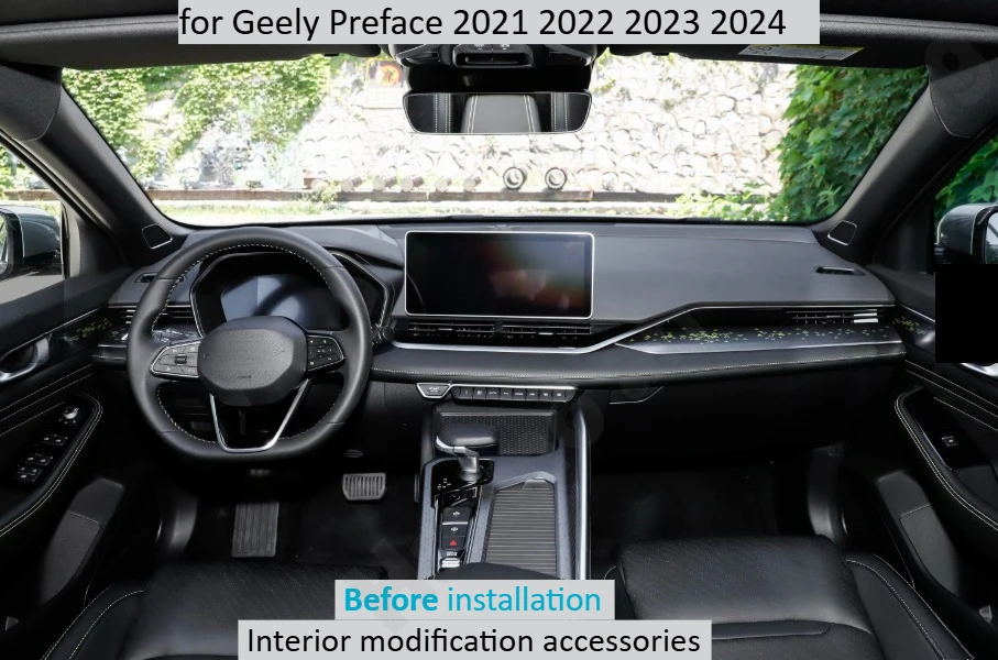 for Geely Preface 2021~2025 Interior glitter/stainless steel switch decorative frame/interior modification accessories