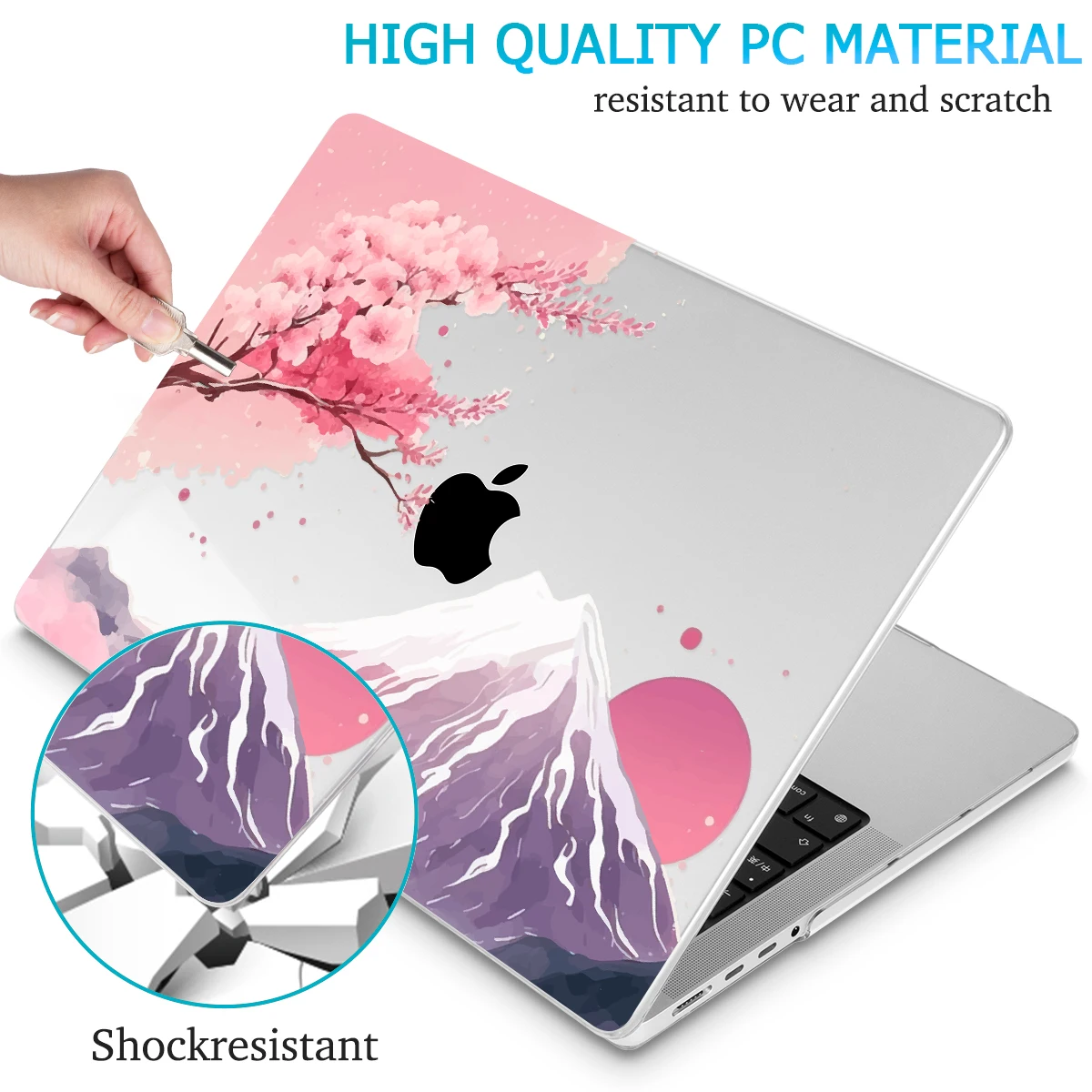 Pink Mountains Hard print case for MacBook M3 2024 M2 Retina Air Pro 13 A2681 A2337 A2338 M1 13 inch case Pro 14 16 2023 M2 M3