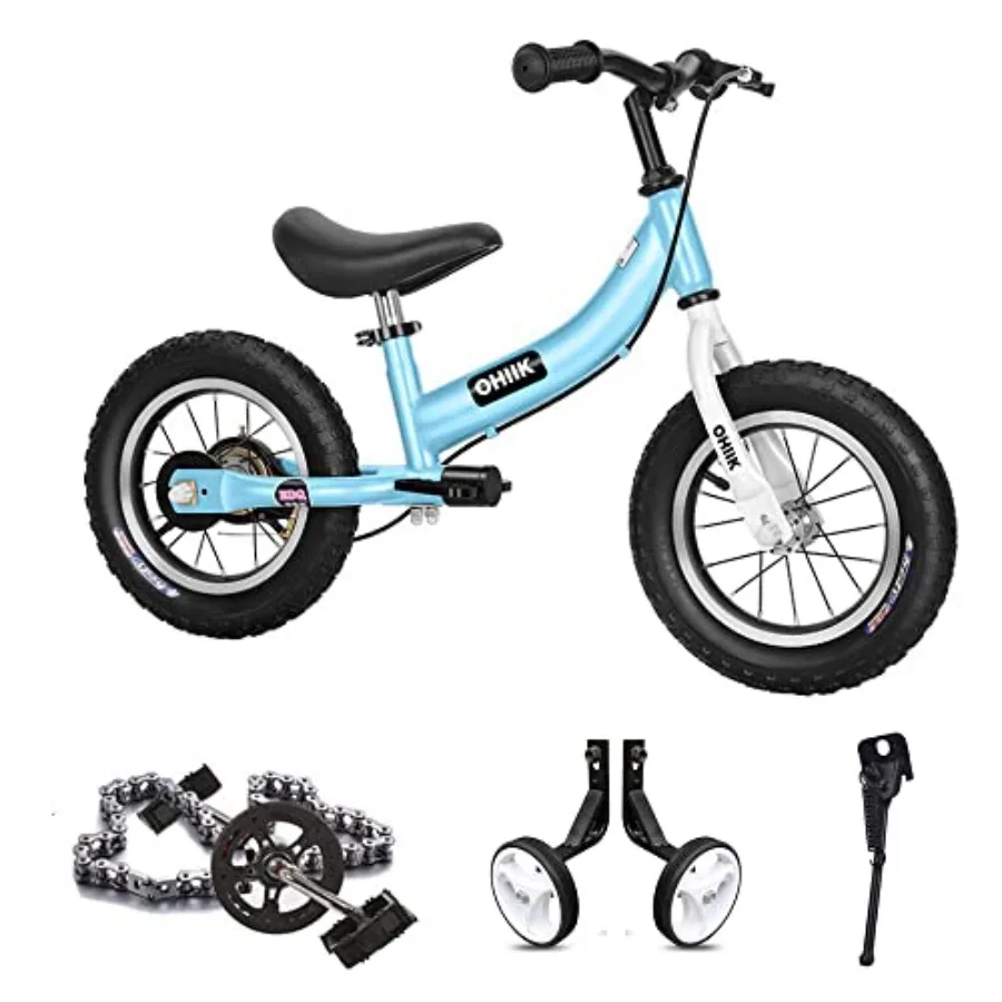 

Balance Bike 2 in 1 for 2-7 Years Old, Steel Frame, Matte Black, Converts from Balance to Pedal Bike with Included Pedal Kit, T
