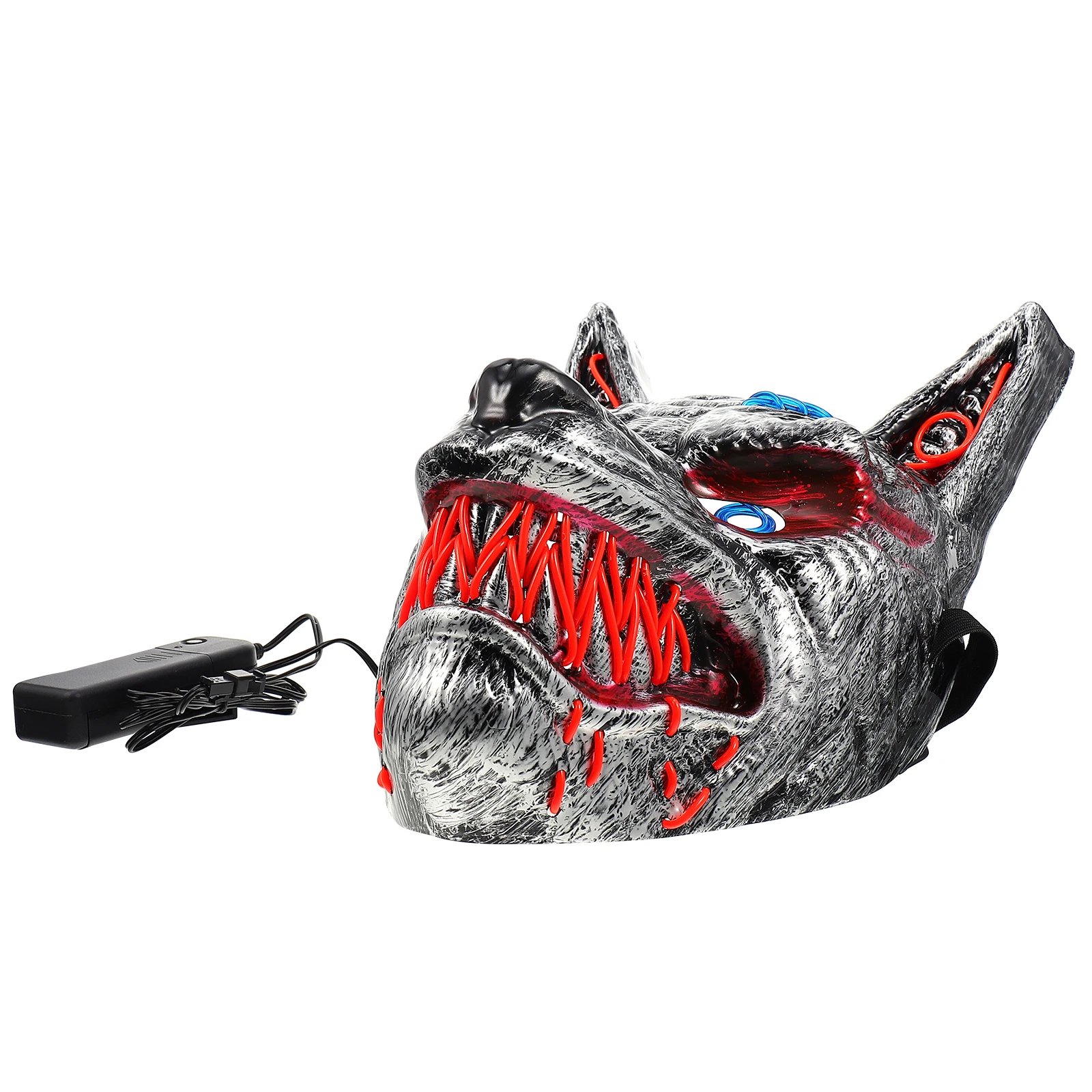 

1pc Glow Mask LED Wolf Head Light Up Mask Scary Full Face PVC Masquerade Party Supplies Horror Cosplay Toy