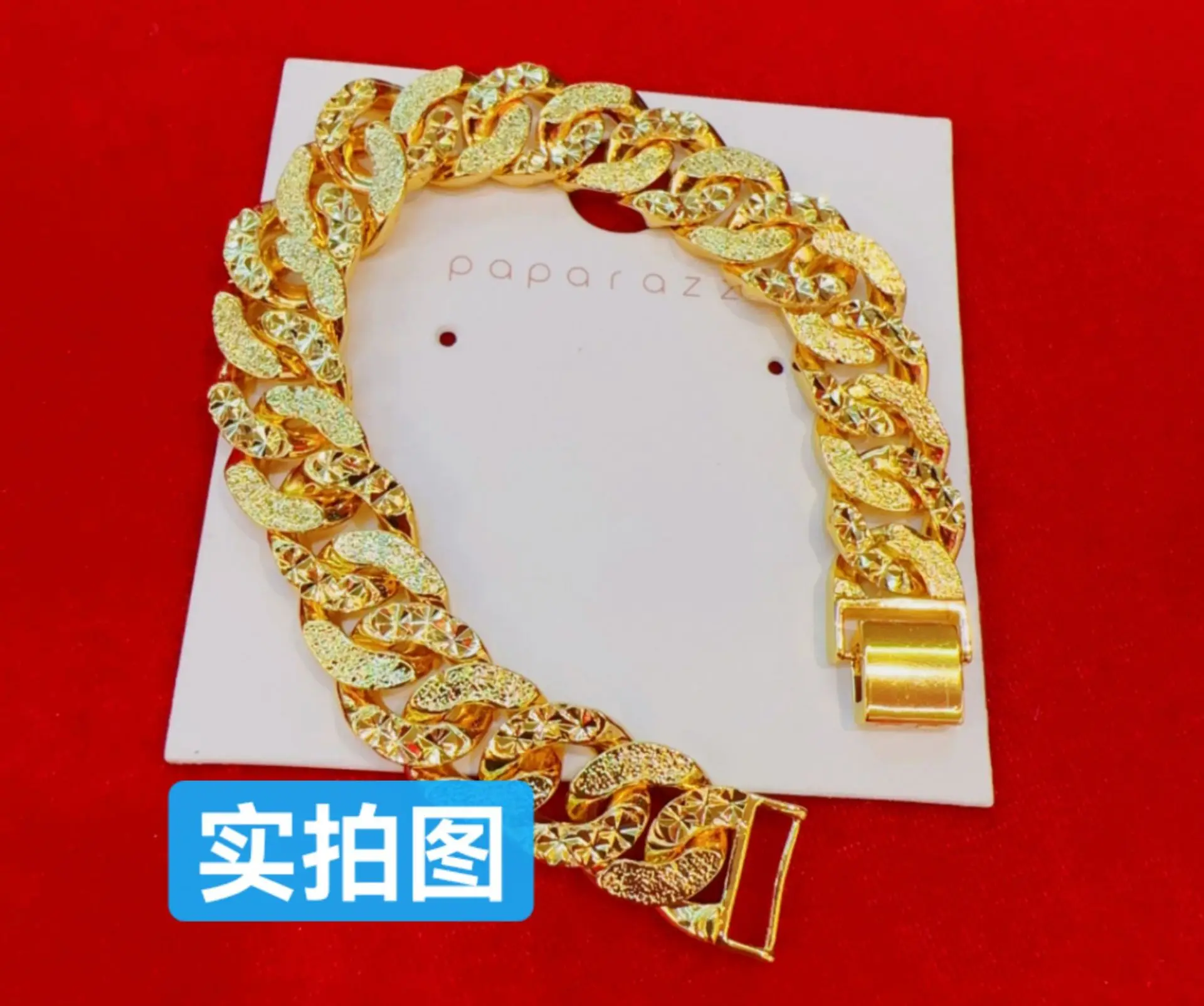 9999 24K real gold men's boss bracelet men's domineering gold bracelet