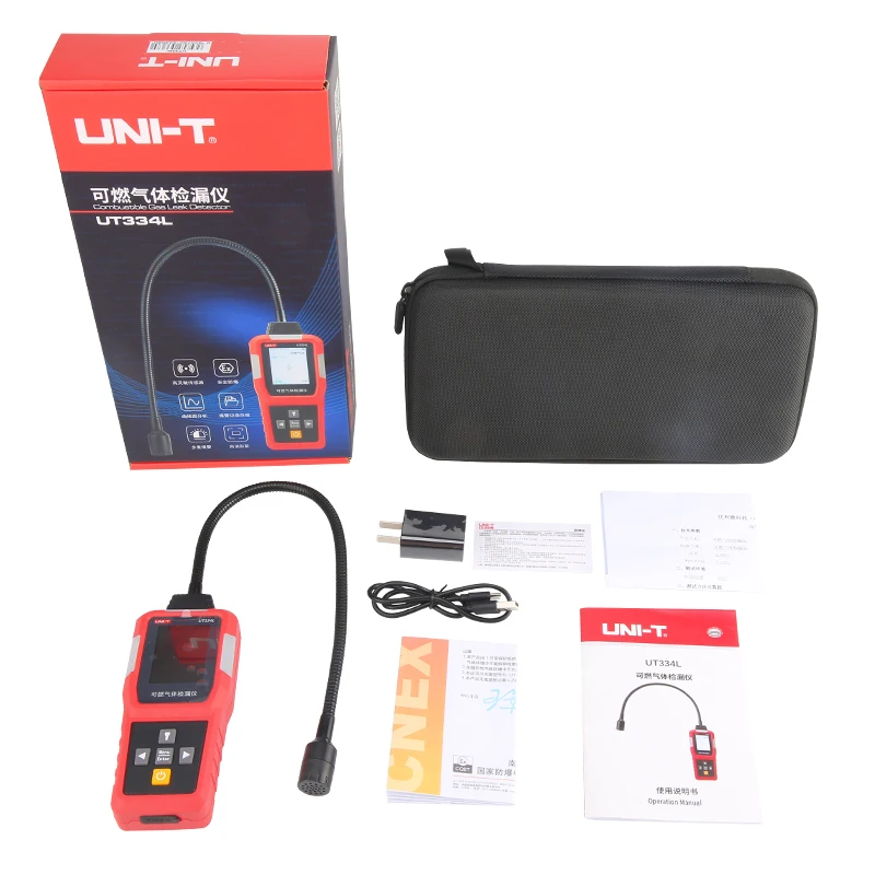 Imagem -06 - Uni-t-detector de Vazamento de Gás Combustível Ut334l Luz Sonora Alarme de Vibração Portátil com Lanterna Led