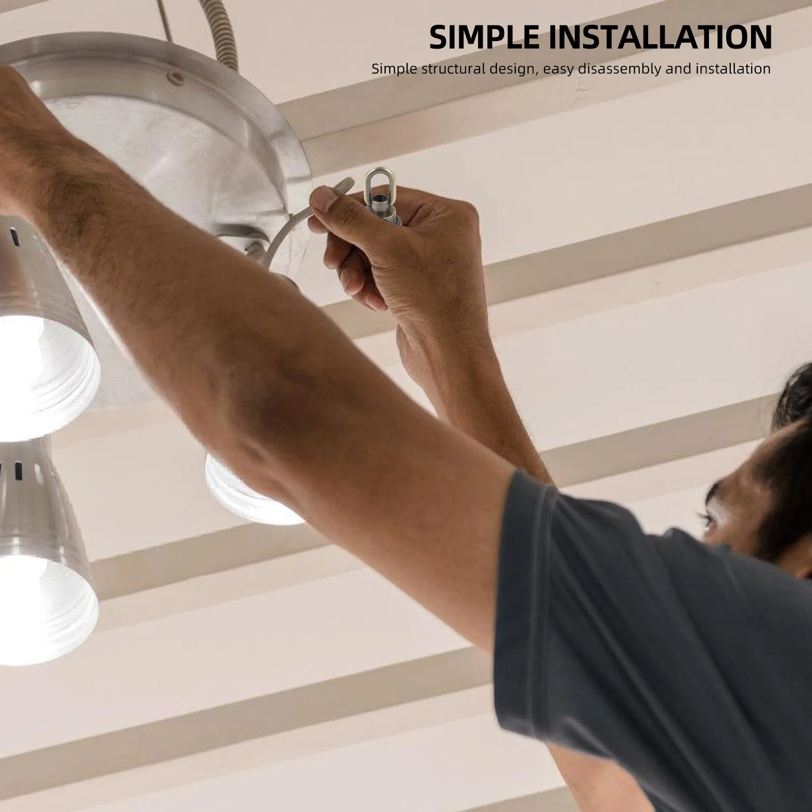 

4Pcs Ceiling Loop Eye Bolt Zinc Alloy Stable Heavy Duty Hanging Lamp Fixture Pendant Light Screw Lamp Nut