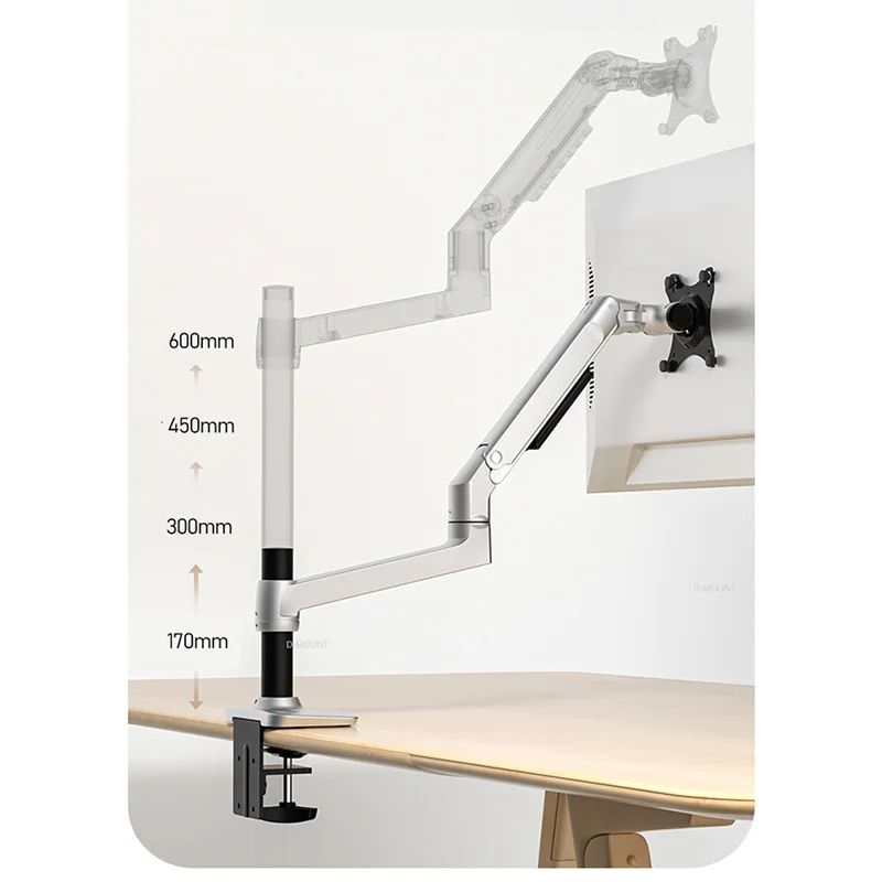 DL-8012 LCD Screen Desktop Full Motion 17'-38' Monitor Stand Mechanical Spring Arm Aluminum Monitor Support Loading 11kgs
