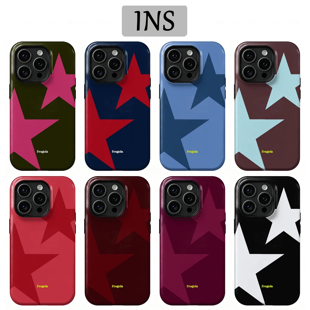 Fashion Star Ig Phone Case for Samsung Galaxy A56 A36 A26 S26 S25 S24 S23 S20FE Ultra Plus 4G 5G Luxury Double-layer Back Cover