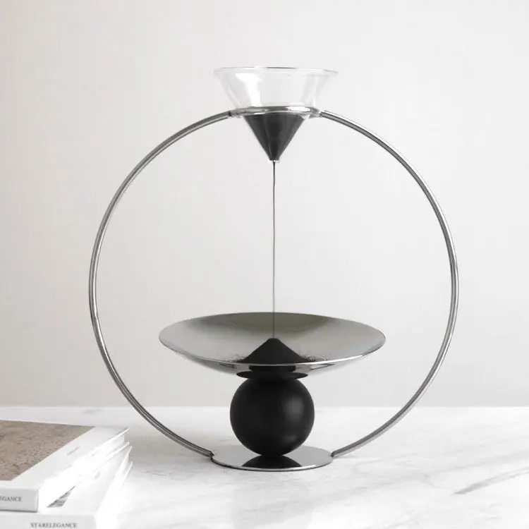 Creative metal hourglass ornament homestay entrance living room study decoration