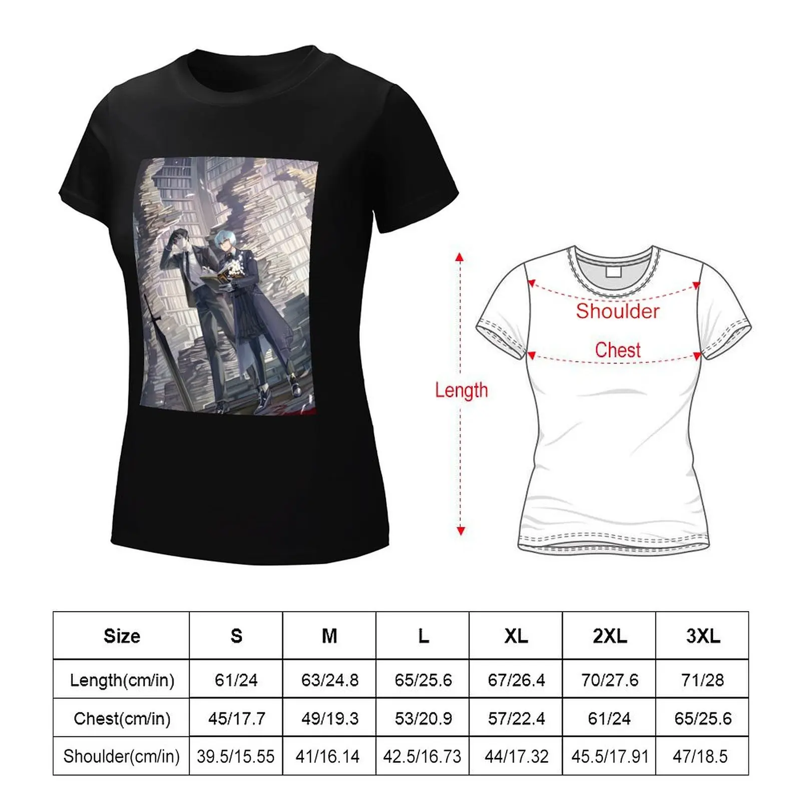 Roland & Angela in da house - Library of ruina T-shirt female funny fashion woman blouse 2024