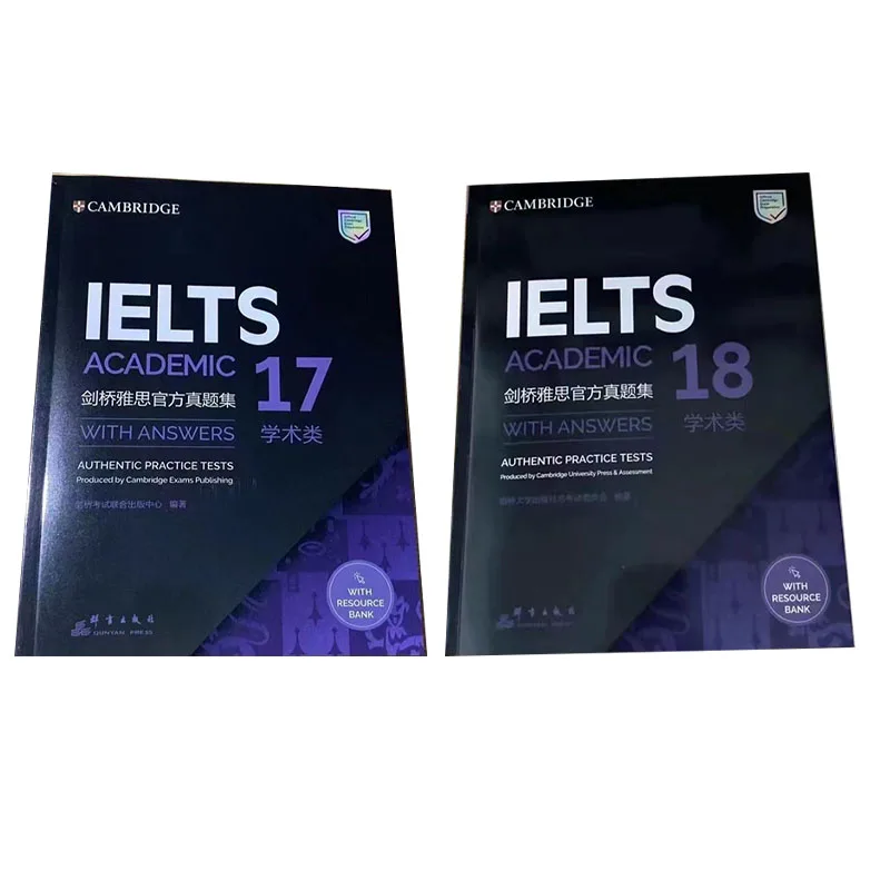 2books Cambridge English IELTS 17-18  Academic Speaking Listening Reading Writing Study Book Workbook Authentic Practice Tests