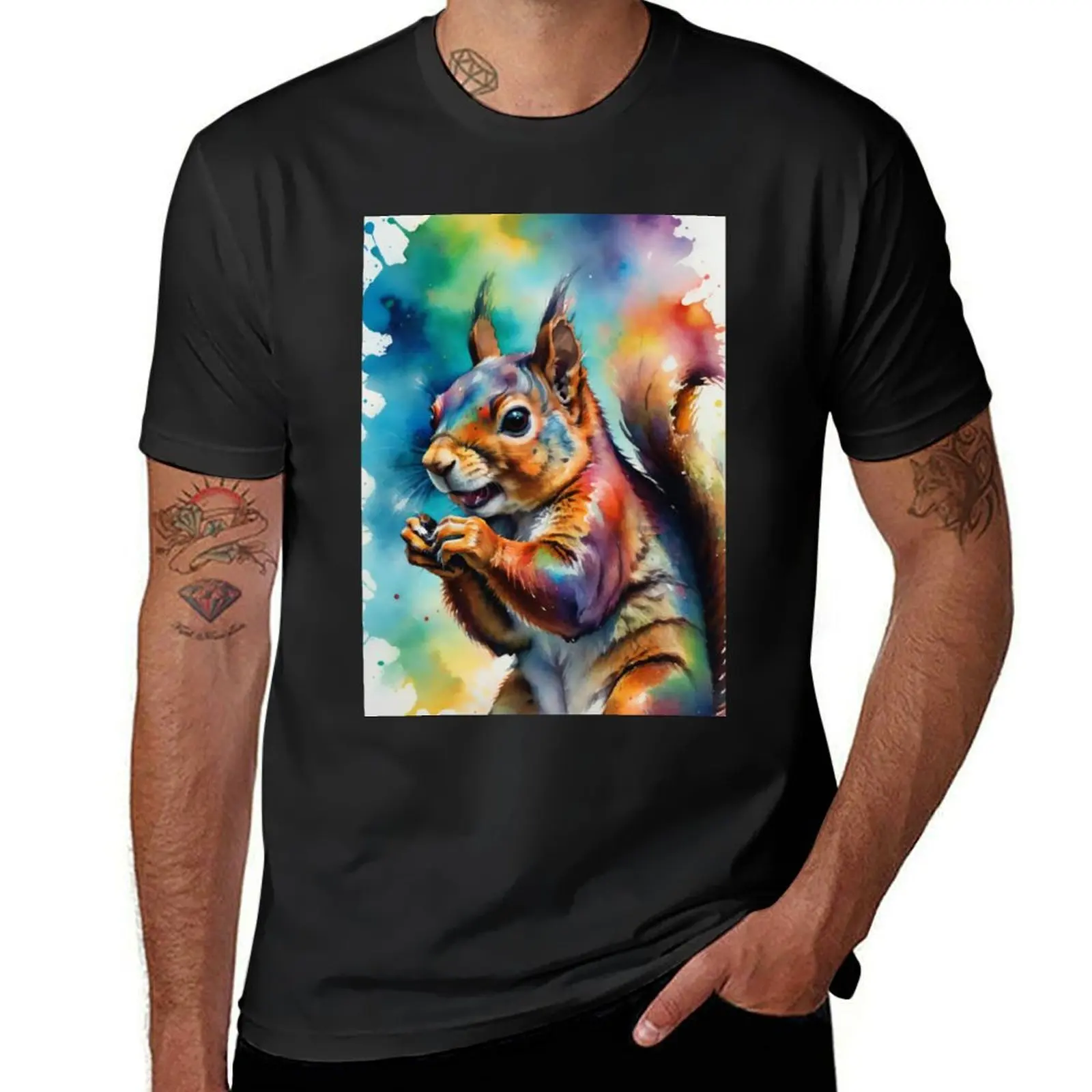 Multicolored squirrel T-Shirt kawaii clothes oversizeds t shirts for men graphic