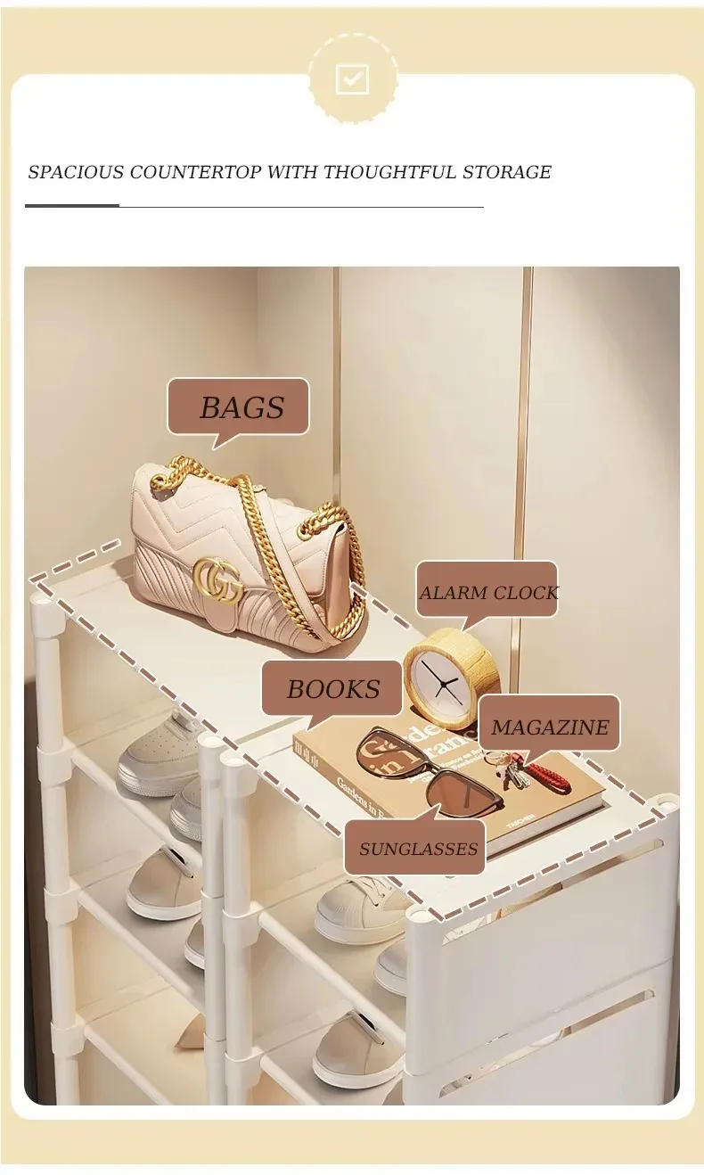 Stapelbarer Schuhregal-Organizer aus Vliesstoff, platzsparend, Aufbewahrung im Eingangsbereich/Schrank/Unterbett, Heimorganisation, einfache Montage – Detail 8