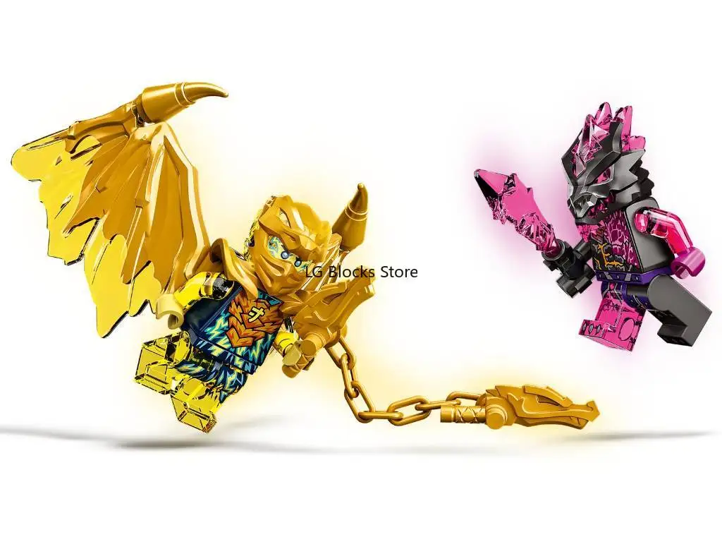 LEGO NINJAGO Jay\'s Golden Dragon Set, 71768 Toy Motorcycle with Dragon, Spider Figure & Jay Minifigure for Kids Birthday Gift