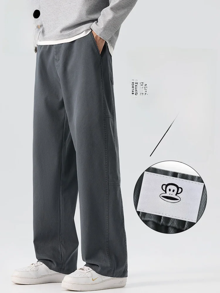 

Мужские свободные брюки PaulFrank с широкими штанинами, осенние спортивные повседневные брюки, удобные свободные брюки прямого кроя