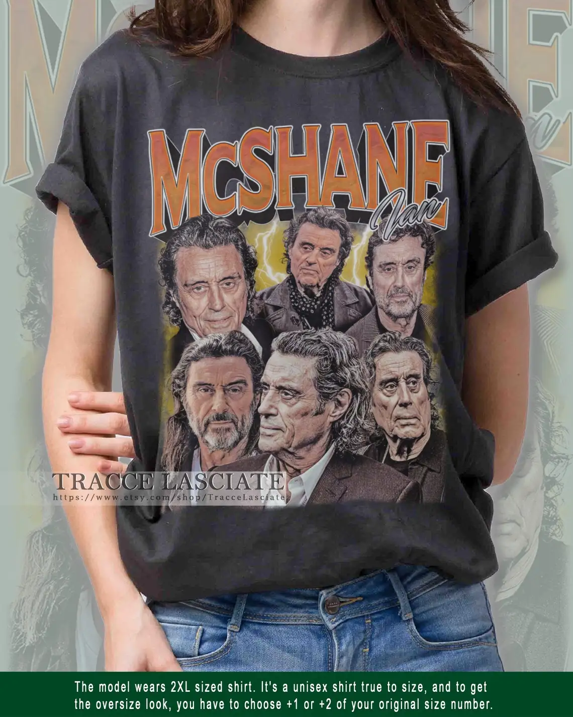 RETRO IAN McSHANE Shirt Crewneck Vintage 90s Grapic Tee Unisex Ian McShane Tshirt Character Movie Horor Sweatshirt SG279