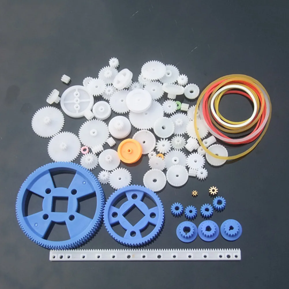 

80pcs Robot Parts Plastic Gear Package Parts Gear Assortment Set for DIY Mechanical Model Gear Toy Car Accessories