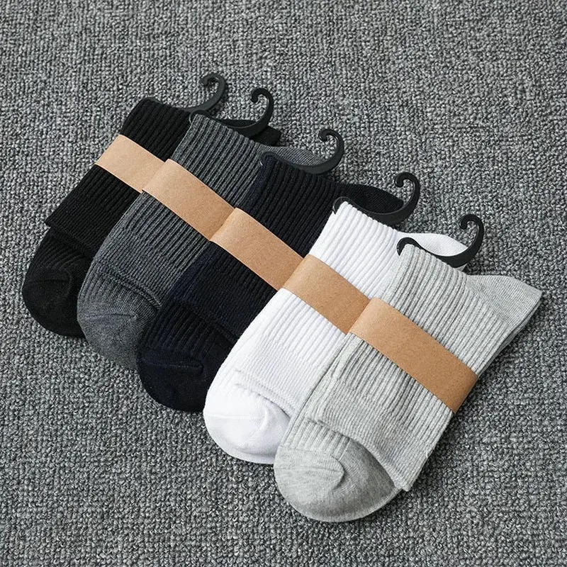 Chaussettes Bateau Respirantes pour Homme, en Coton, à Rayures Unies, Confortables, Décontractées, de Haute Qualité, Nouvelle Mode, 5/10 Paires