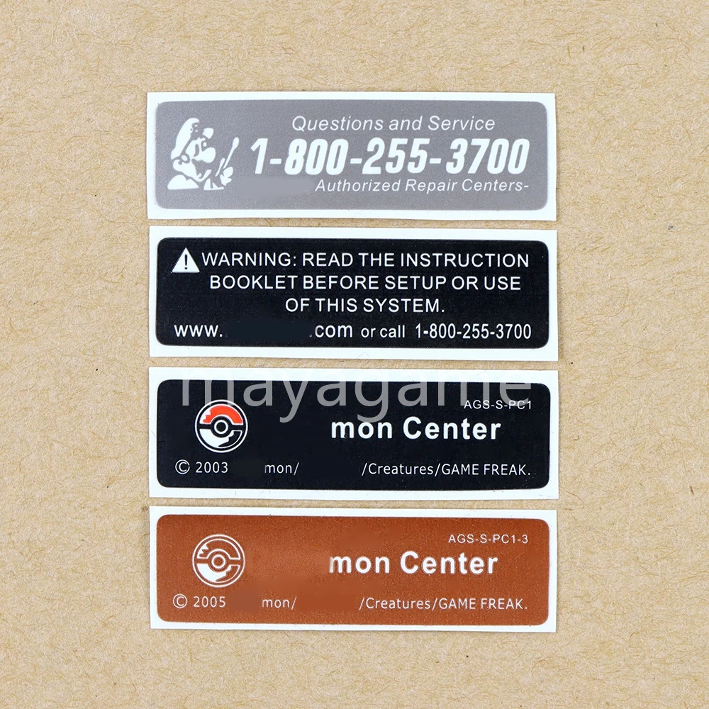 10pcs Replacement Lables Stickers For Gameboy For GBA GBC GBP GBA SP Console Battery Cover Sticker