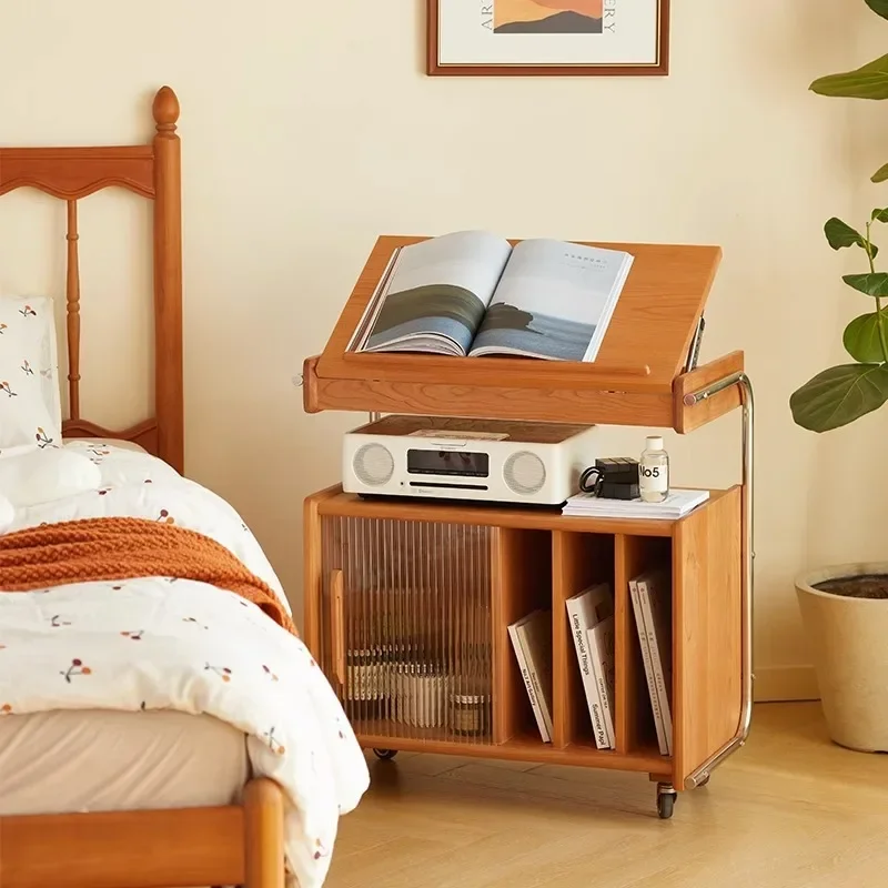 

Japanese trolley bookshelf living room bedroom retro edge table removable magazine cabinet