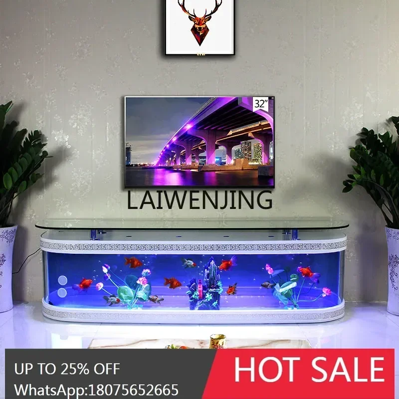 

b18fish tank aquarium ecological water-free floor-to-ceiling living room coffee table against the wall