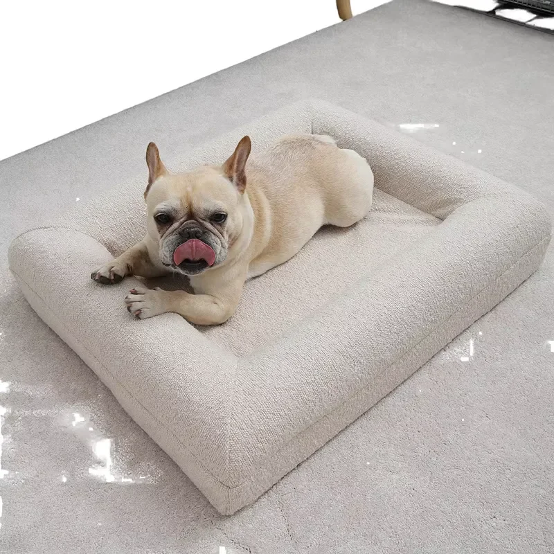 Custom Orthopedic Dog Bed Memory Foam Soft Round Pet Cushion Removable Cover Non Slip Base Portable Comfortable Cat Sleeping