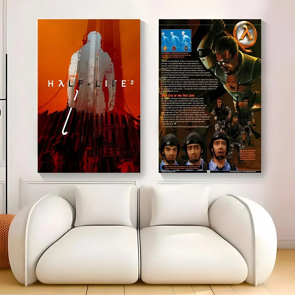 Half-Life Game Cool Painting Calligraphy Exhibition poster photo oil painting canvas synthetic fiber for living dining room