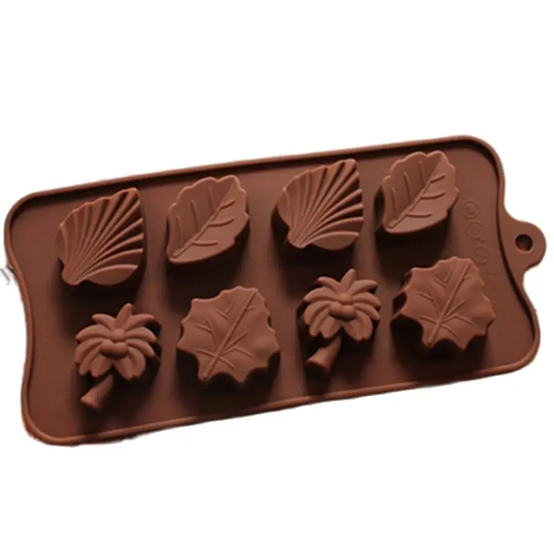 Coco Baum Blatt Geformt Backformen Silikon Kuchen Form Schokolade Formen 3D DIY Ice Tray Kuchen Werkzeuge E087