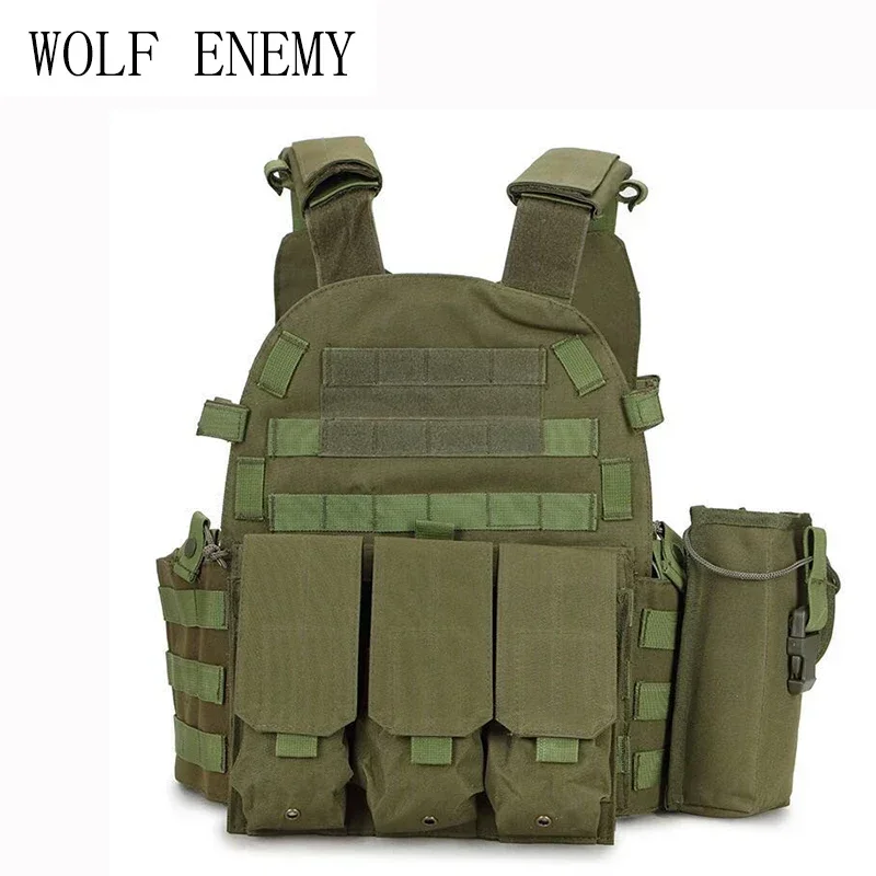 

Охотничий тактический жилет Wargame Body Molle Охотничий жилет CS Открытый мужской жилет с карманным держателем для гидратации Камуфляжный жилет