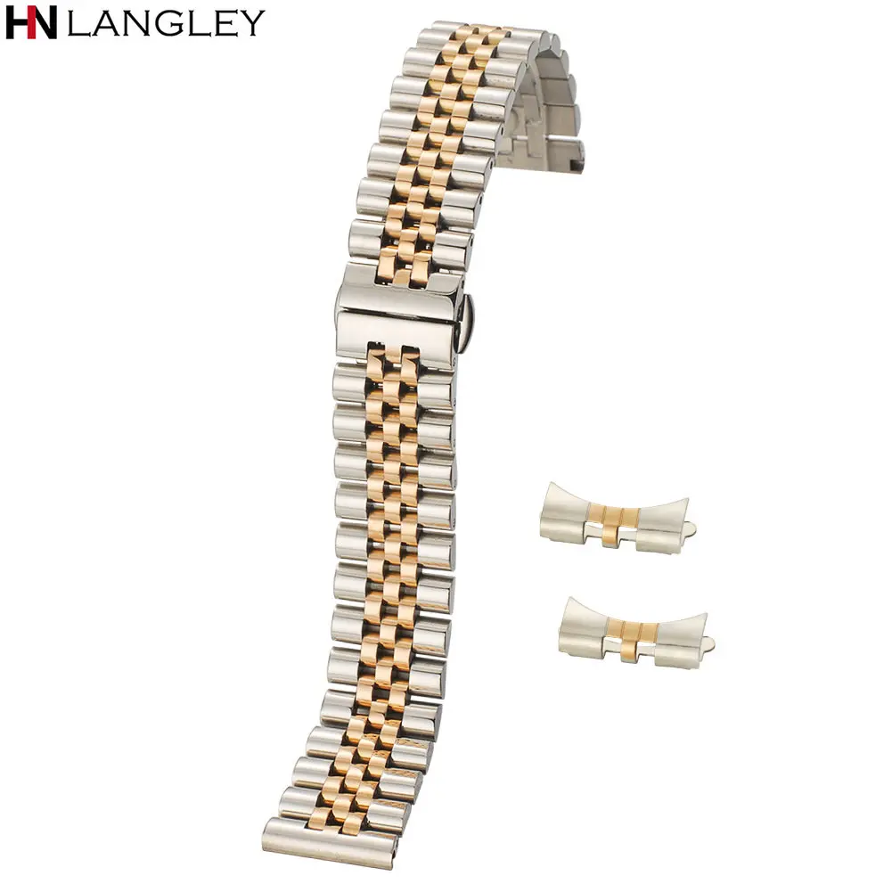 12/13/14/16/17/18/19/20/21/22mm Watch Band Strap Stainless Steel Watchband Bracelet Hollow arc interface With Tool Pins Replace